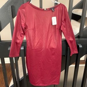 Burgundy Pleather Dress